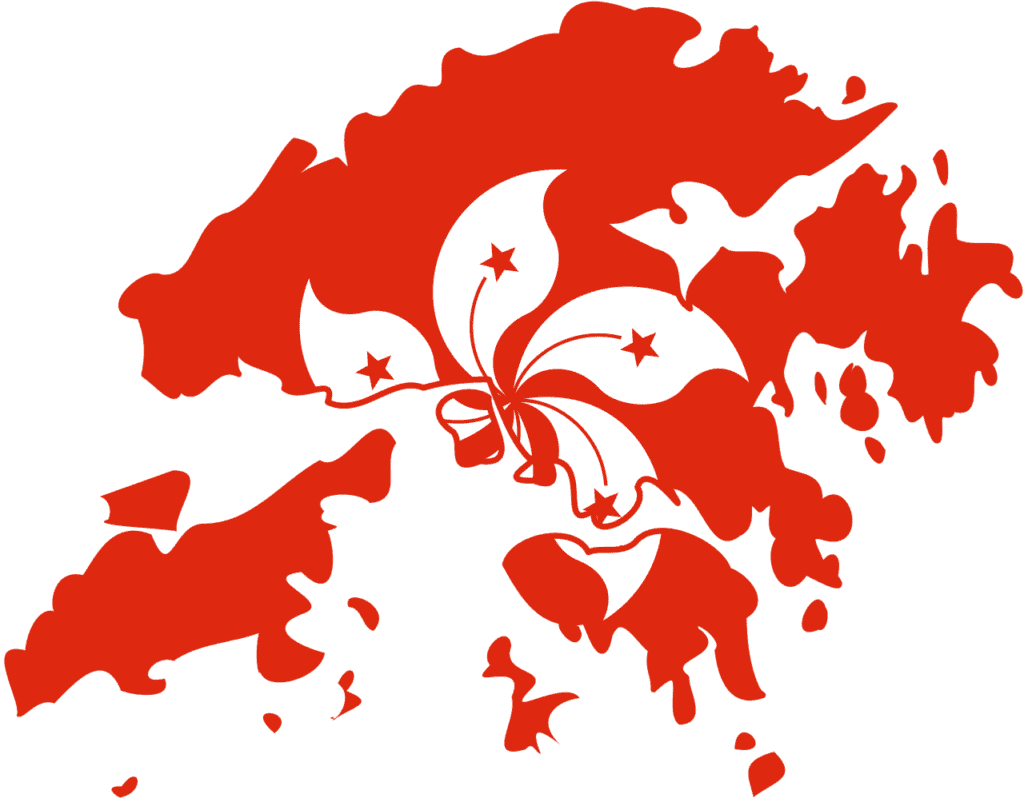 Туры в Гонконг - Hong Kong flag map 1024x802